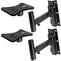 Pyle 90°-30° Angle, Tilt, Rotation Solid-Steel Pin Serves as Safety-Stop Mount Speaker Bracket Stands-Dual Universal Adjustable w/ 12.5'' Distance from Wall (PSTNDW15)