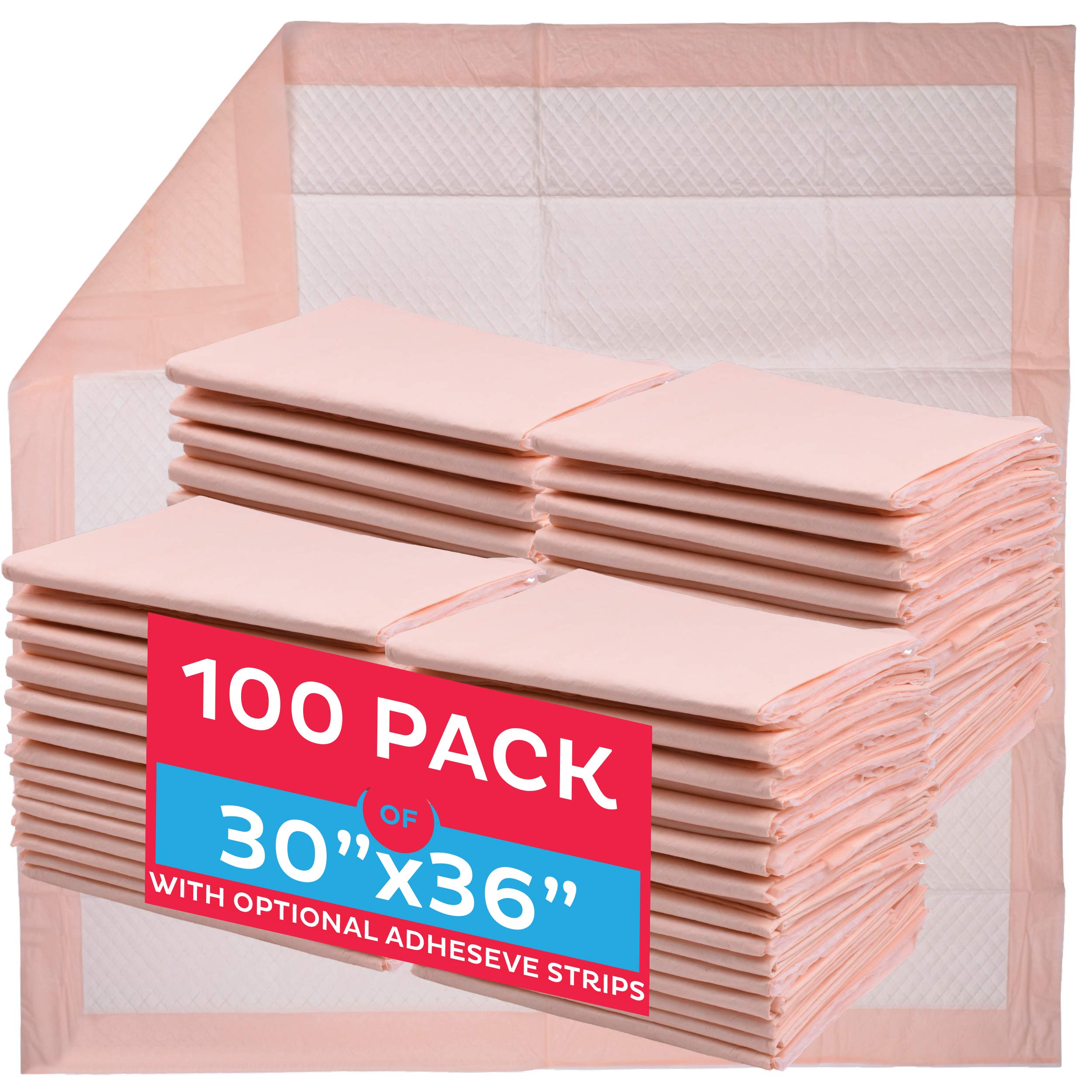 Premium Disposable Bed Pads for Adult Incontinence [100 PADS] 30 X 36 Heavy Duty Pee Pads for Beds - Ultra Absorbent Chux Disposable Underpads for Adults 30x36 - XX-Large
