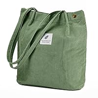 Corduroy Tote Bag Cute Tote Bags for Women Shoulder Bag with Inner Pocket for Work Beach Travel and Shopping Grocery
