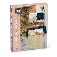 Craft Crush Latched Wall Hanging Craft Kit - DIY Kits for Home Decor - Includes Latch Hook, Braiding & Weaving Tools - Art & Craft Activity for Adults & Teens - Makes 8 x 20 Canvas Wall Hanging Kit