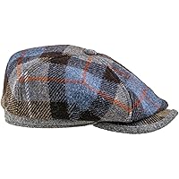 Sterkowski Rambler Peaked Cap | Harris Tweed Flat Cap for Men | Warm Comfortable Newspaper Boys Cap