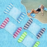 4 Pack Pool Float 4-in-1 Water Hammock,Saddle, Drifter,Lounger Inflatable Pool Floats for Adults Fun Swimming Pool, Beach, Outdoor Pool Chair