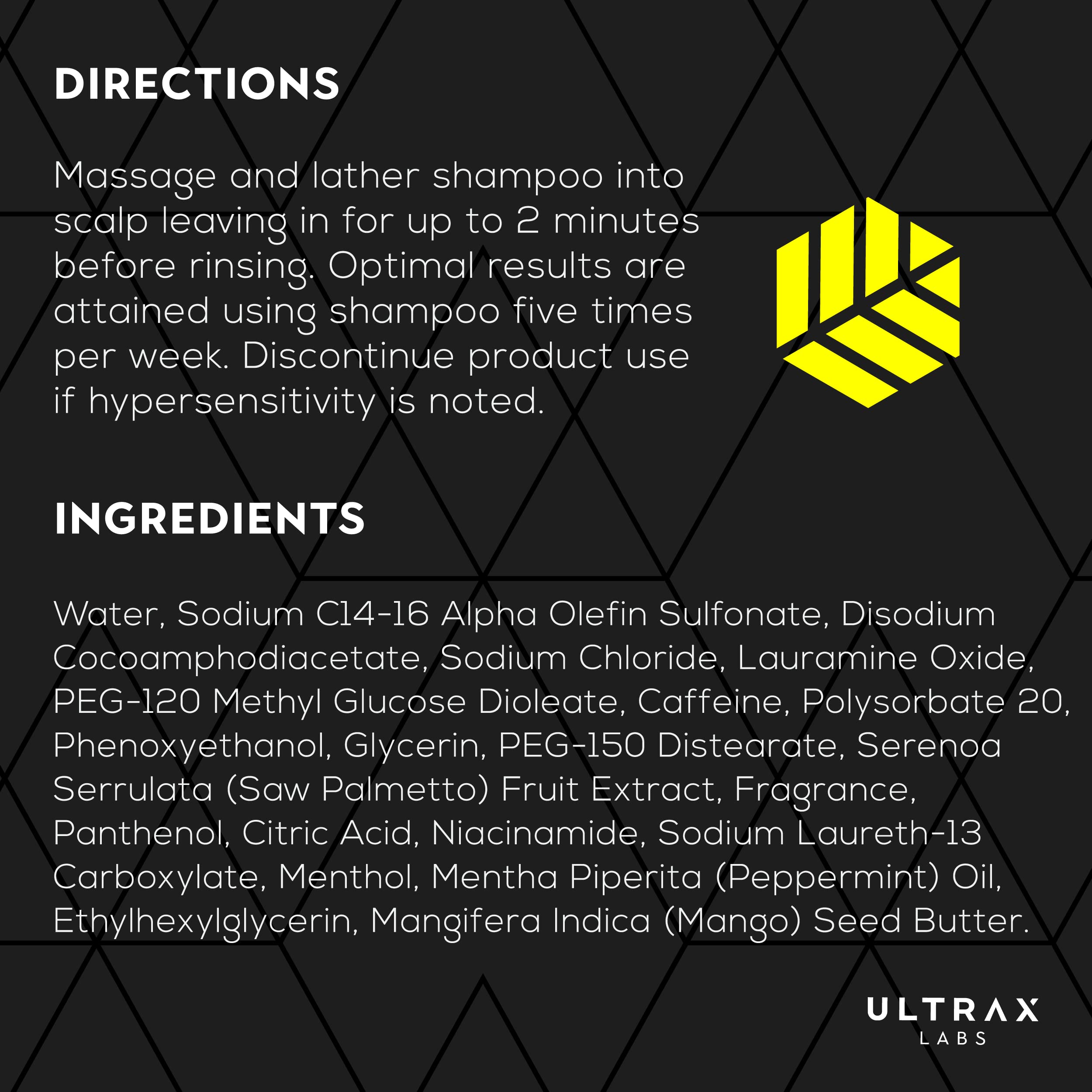 Ultrax Labs Hair Surge | Caffeine Hair Growth Shampoo for thinning hair, Hair Loss, and Thickening w/Ketoconazole for men and women 8 oz