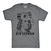 Mens Ben Drankin T Shirt Funny 4th of July Beer Drinking Patriotic USA Graphic