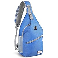 ZOMAKE Sling Bag for Women Men:Small Crossbody Sling Backpack - Mini Water Resistant Shoulder Bag Anti Thief Chest Bag Daypack for Travel Hiking Outdoor Sports (Blue)