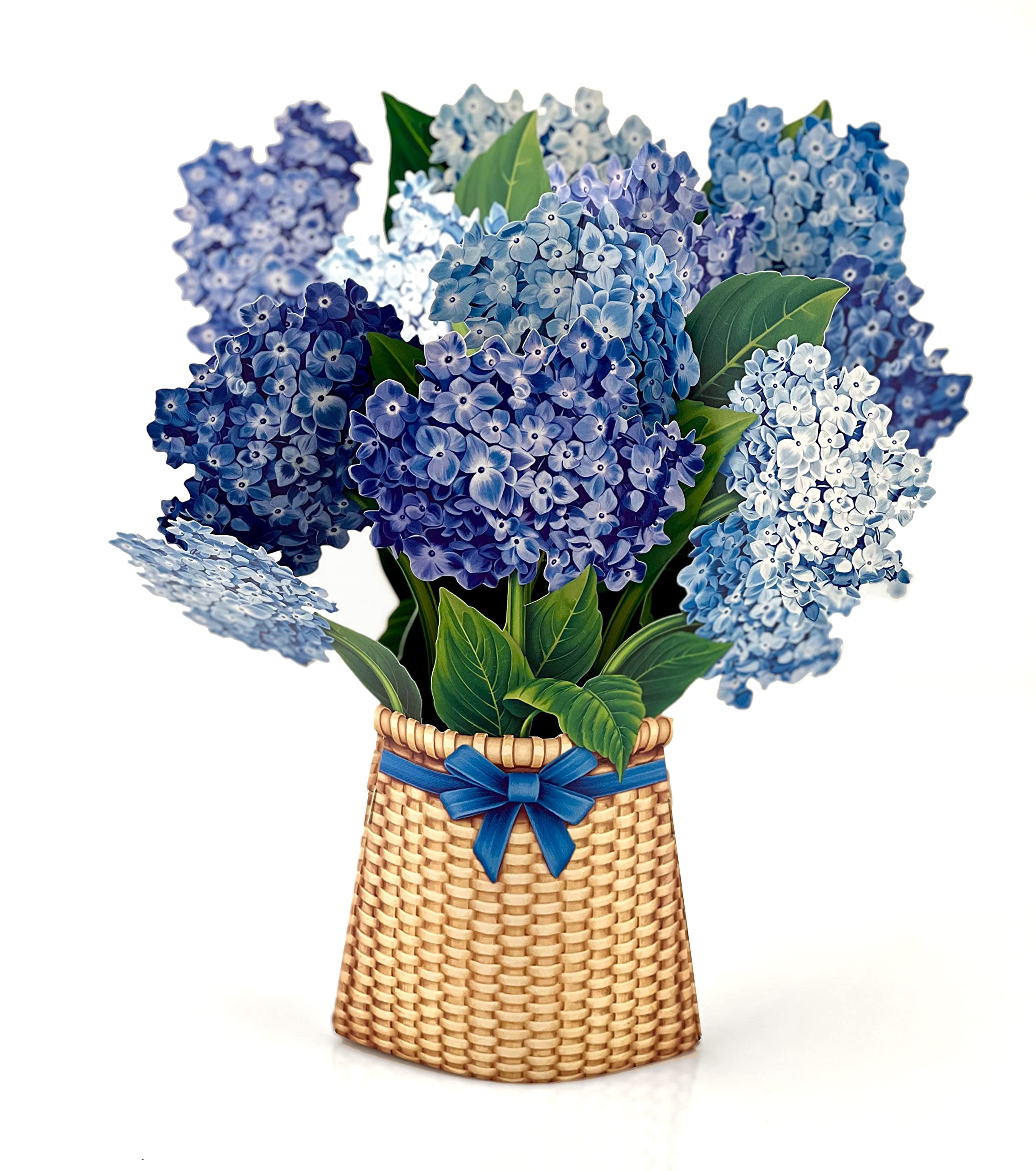 Freshcut Paper Pop Up Cards, Nantucket Hydrangeas, 12 inch Life Sized Forever Flower Bouquet 3D Popup Greeting Cards with Blank Note Card and Envelope