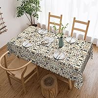 Dog Bones Paw Print Tablecloth for Rectangle Tables,Tablecloths Rectangular 54 X 72 Inch,for Kitchen Dining,Party,Holiday,Christmas