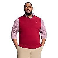IZOD Men's Big and Tall Premium Essentials Solid V-Neck 12 Gauge Vest Pullover