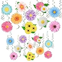 Spring Flower Birthday Party Decorations,30 Set Summer Party Hanging Swirl Ceiling Decorations for Classroom Office Mother Day Decor