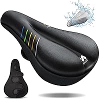 Bike Seat Cushion - Gel Padded Bike Seat Cover for Men & Women Comfort, Adjustable Velcro Secure Bicycle Seat Cushion Compatible with Peloton, Indoor & Outdoor Bicycle Seat(11
