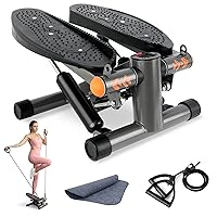 ONETWOFIT Steppers for Exercise, Mini Stepper with Resistance Bands, Stair Stepper for Home, Steppers for Exercise 350lbs Weight Capacity, Hydraulic Fitness Stepper for Home