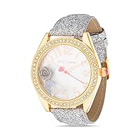 Betsey Johnson Women's Watch Alloy Case Glitter Band Floating Charms Crystal Dial