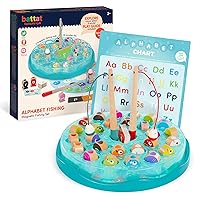 Battat Education – Fishing Toys for Toddlers – Magnetic Fishing Game – Kids Fishing Toy – Fishing Poles with Magnet – 2 Years + – Alphabet Fishing