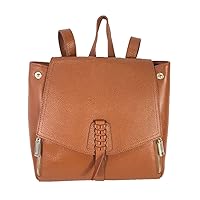 Zenith Braided Leather Day Backpack, Cognac