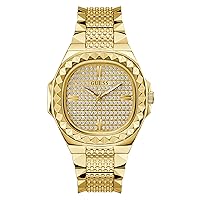 GUESS Men's 42mm Watch - Gold Tone Bracelet Champagne Dial Gold Tone Case