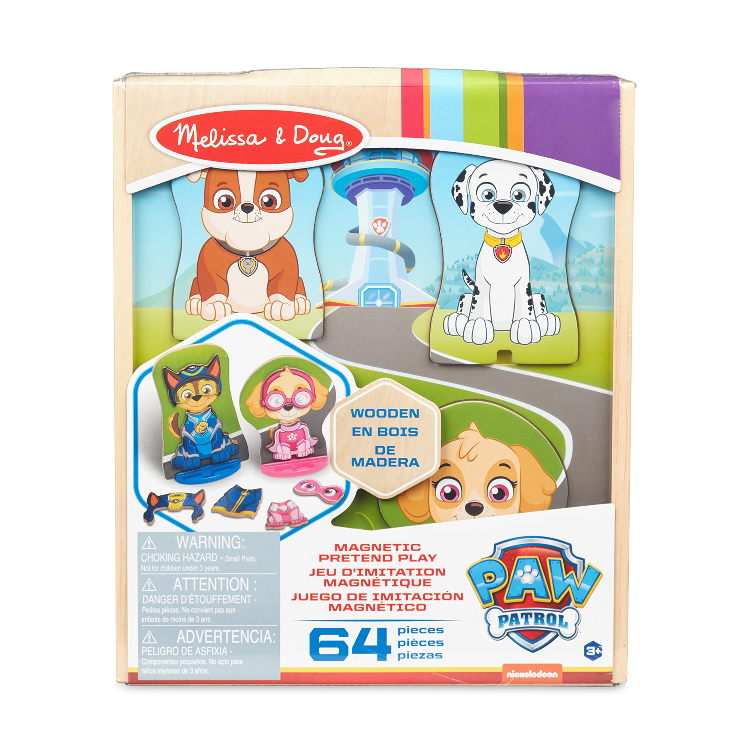 Melissa & Doug PAW Patrol Wooden Magnetic Pretend Play (64 Pieces), Multi color - Toys, Activity Set For Kids Ages 3+