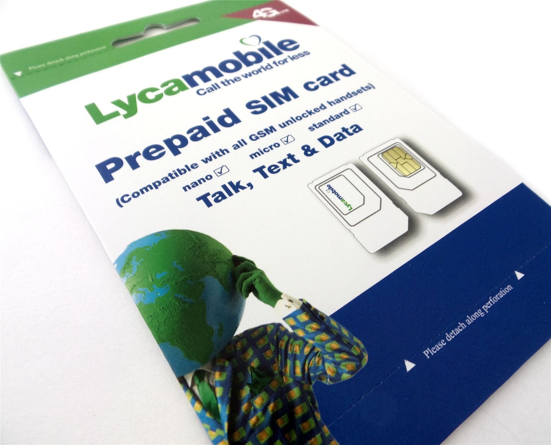 Lycamobile Triple Punch Standard, Micro and Nano All in One SIM Card