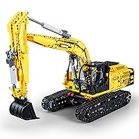 Excavator Building Set - 1:20 Scale Replica with Realistic Details, Manual and Electric Control, Extendable Features, and Remote-Controlled Functionality