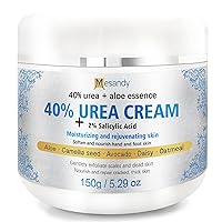 Urea Cream 40% - 5.29 Oz, Maximum Strength Callus Remover with 2% Salicylic Acid, Intensively Moisturizes & Softens Dry Cracked Hands, Elbows, Feet, Heels, Knees, Repairs Skin