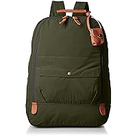 Tora Women's Backpack, Washed Nylon/Cow Leather, Dark Khaki