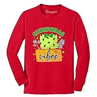 TEEAMORE Christmas Vibes Sweatshirt Christmas Party Youth Girl Boy Long Sleeve T-Shirt