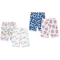 Amazon Essentials Disney | Marvel | Star Wars Girls and Toddlers' Bike Shorts-Discontinued Colors, Pack of 4