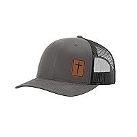 Heritage Pride Laser Engraved Leather Patch Georgia Cotton Boll Southern Men's Mesh Back Trucker Hat