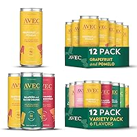 AVEC Premium Flavored Sparkling Water Best Sellers Bundle, Grapefruit & Pomelo + Variety Pack Bubbly Drink Mixer, Real Fruit Juice, Vegan Non Alcoholic Drinks, Seltzer Water, No Added Sugar 8.45oz
