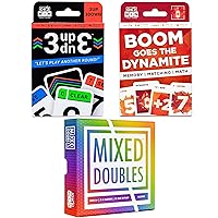 Ok2Win 3UP 3DOWN Card Game and Mixed Doubles Dice Game and Boom Goes The Dynamite Card Game Bundle