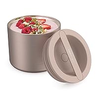 Bentgo® Stainless Insulated Food Container - Triple Layer Insulation, Leak-Proof Lid, Wide Mouth Design - Sustainable 2.4 Cup Capacity, Food-Grade Materials, Ideal for Cool or Warm Food (Rose Gold)