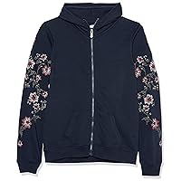 Silver Jeans Co. Girls' Embroidered Long Sleeve Zip Up Hoodie