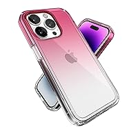 Speck for Clear iPhone 14 Case Pro - Drop Protection, MagSafe Compatible with Scratch Resistant Dual Layer Slim Phone Case for 6.1 Inch iPhones 14 Pro Cases - Ombre Digital Pink Fade, Clear GemShell