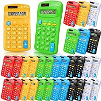 30 Pack Pocket Calculator Small Battery Powered Calculator Bulk Mini Size 4 Function Calculator Hand Held Basic Calculator for Students Kids School Home Office (Green, White, Red, Yellow, Blue, Black)