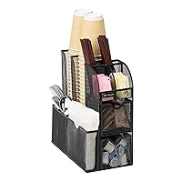 Mind Reader Cup and Condiment Station, Countertop Organizer, Coffee Bar, Kitchen, Metal Mesh, 5.75