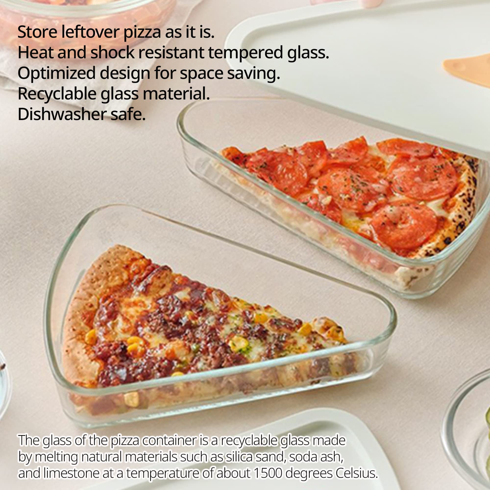 TULGIGS Reusable Pizza Slice Container Storage, Tray and Saver 2 PCS Set