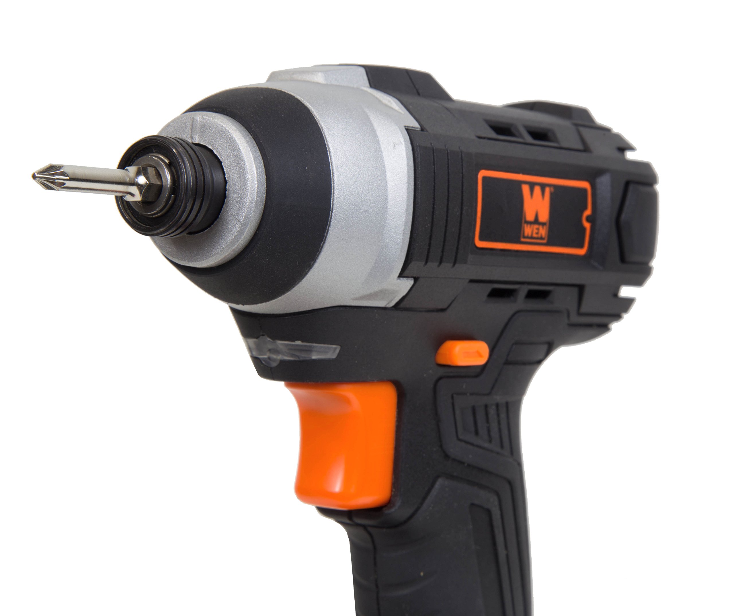WEN Cordless Impact Driver with 20V Max Battery, Bits, Charger and Carrying Bag (49135)
