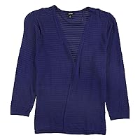 Alfani Womens Textured 3/4 Sleeve Cardigan Sweater, Blue, X-Large