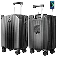 Carry On Luggage with Cup Holder and USB Charge Port,22x14x9 Airline Approved Luggage,Hardshell Suitcase with Spinner Wheels,20 inch Lightweight Luggage for Travel,Business,School