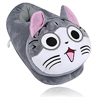 Anime Slippers Chi's Sweet Home Cute Cat Slipper Closed Back Slippers House Plush Slip-On Fuzzy Warm Slippers One Size Grey