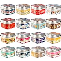 Christmas Scented Candles Gift Sets, Natural Soy Wax 3.5 Oz Unit Portable Travel Tin Perfect for Women Anniversary - 16 Pack