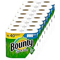 Bounty Quick-Size Paper Towels, White, 16 Family Rolls = 40 Regular Rolls (2048 Sheets Total)