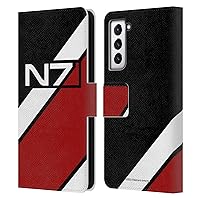 Head Case Designs Officially Licensed EA Bioware Mass Effect N7 Logo Stripes Graphics Leather Book Wallet Case Cover Compatible with Samsung Galaxy S21 5G