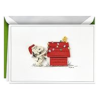 Hallmark Signature Peanuts Boxed Christmas Cards, Snoopy Lights (10 Cards with Envelopes)