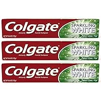 Colgate Sparkling White Baking Soda Anticavity Fluoride Gel Toothpaste, Mint Zing, 6 oz (Pack of 3)