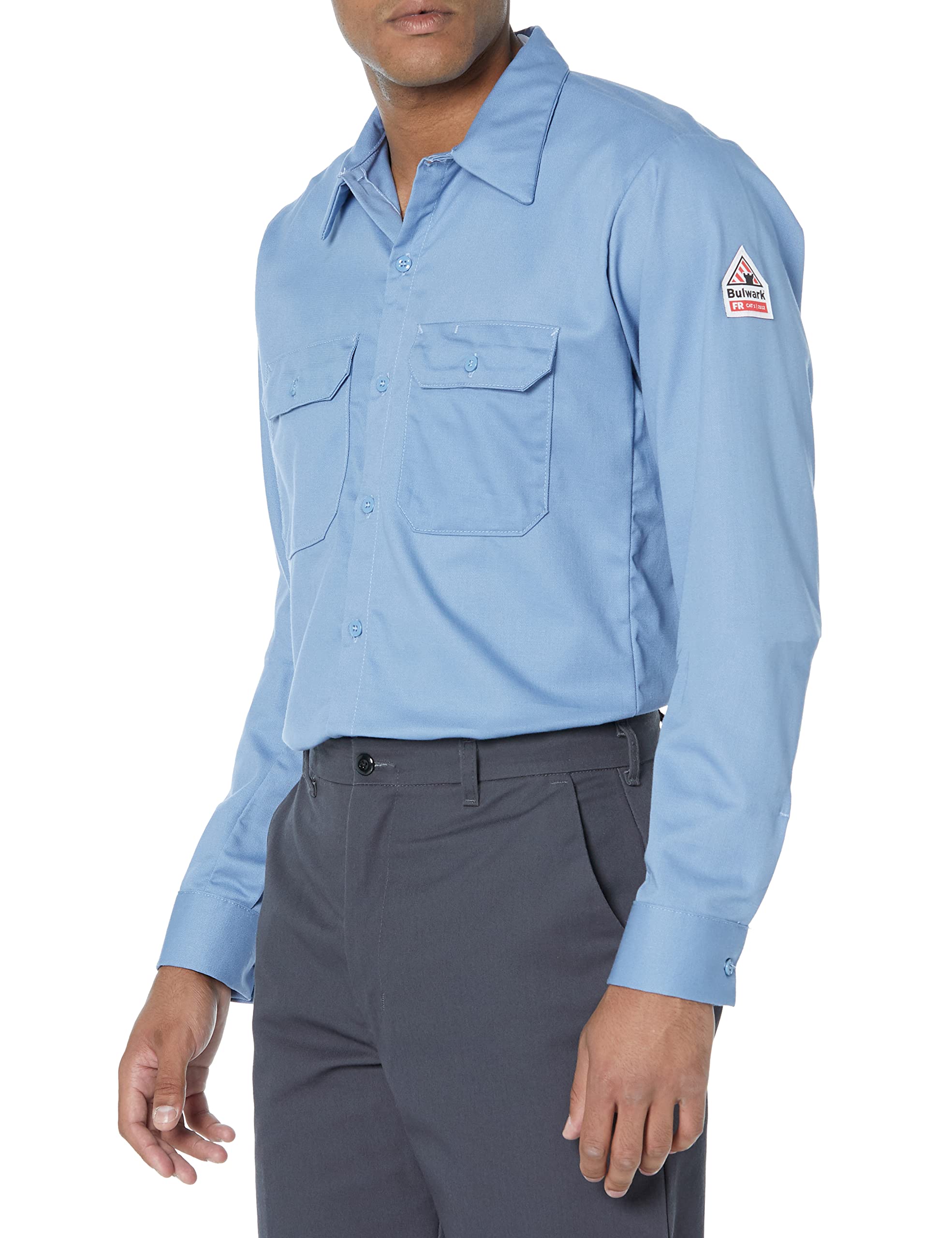 Bulwark FR Men's Flame Resistant 7 Oz Cotton Work Shirt with Sleeve Vent