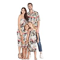 Matchable Family Hawaiian Luau Men Women Girl Boy Clothes in Neon Sunset Pink