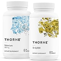Thorne Antioxidant & Wellness Bundle - Selenium & Vitamin D-5000 - Supports Thyroid Health & Immune Function - 60 Servings