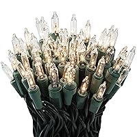 612 Vermont 100 Clear Christmas Lights, 12 Lights Twinkle, Indoor and Outdoor Use, Connect up to 4 Sets, Lighted Length 20.6', Total Length 21.8'
