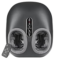 Foot Massager with Heat, Shiatsu Deep Kneading Foot Massager Machine with Multiple Massage Modes & Adjustable Air Intensity for Home and Office Use, Fits Feet Up to Men Size 12 (Gray)