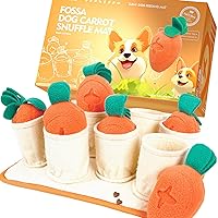 Fossa 3 in 1 Snuffle Mat for Dogs, Dog Enrichment Toys with 8 Plush Squeaky Chew Carrots, Puzzle Treat Toy for Stress Relief and Reduce Boredom, for Dogs, Cats, Rabbits and Guinea Pigs (Small)